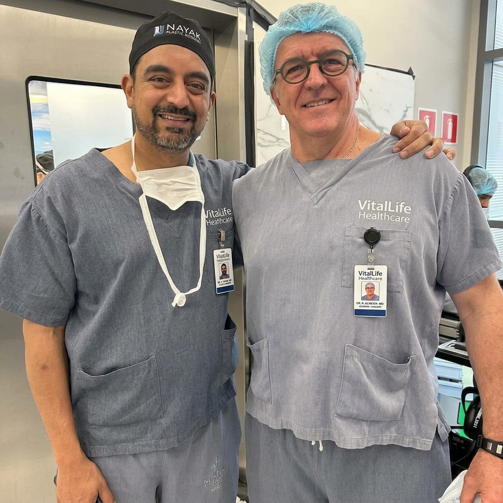 VitalLife Healthcare lead surgical doctors with ID badges